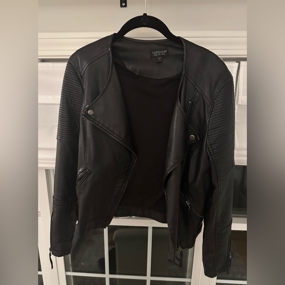 Top Shop Black Leather Jacket - Picture 1 of 4